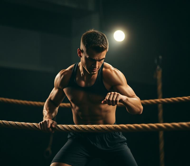 Member training with battle ropes